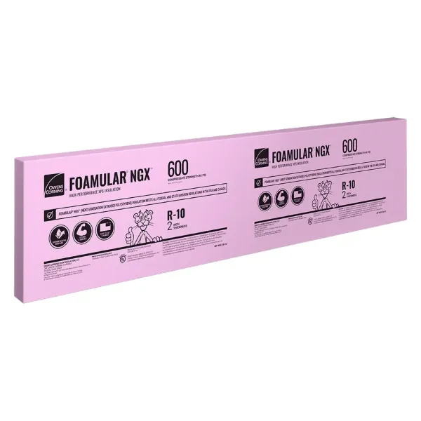 Owens Corning Foamular 600 = 60psi 2" x 4' x 8' Pink NGX High Load SE